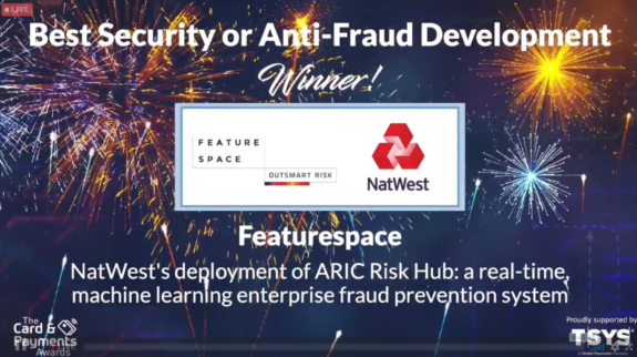 Featurespace’s ARIC™ Risk Hub earns NatWest “Best Security and Anti-Fraud Development” at The Card & Payments Awards